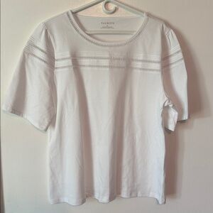 Talbots Vibrant White Cotton Tee